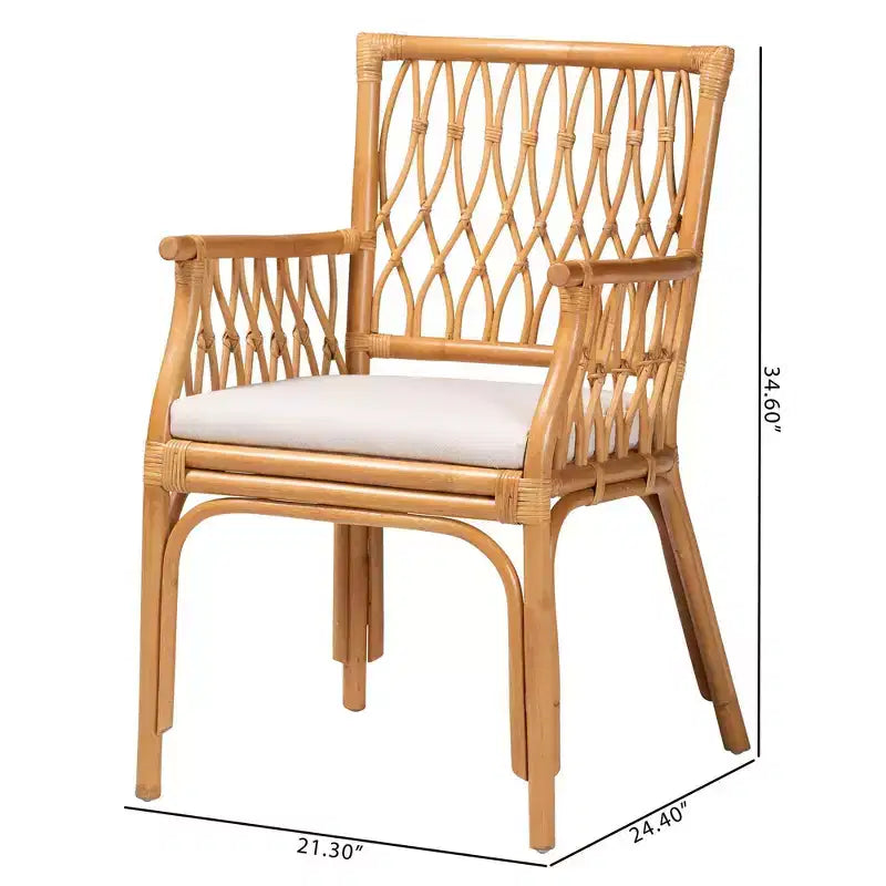 Fauteuil en rotin miel clair Maisa bali et pari
