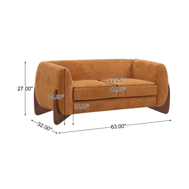 Christopher Knight Home James 63 po. Causeuse en tissu bouclé caramel