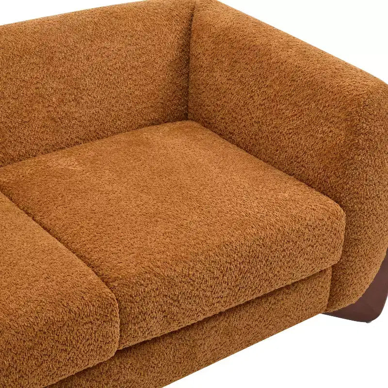 Christopher Knight Home James 63 po. Causeuse en tissu bouclé caramel