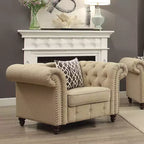 Acme Furniture Aurelia Accent Chairs Beige Linen