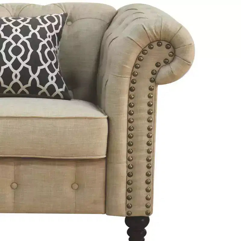 Chaises d'appoint Aurelia en lin beige Acme Furniture