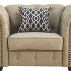 Chaises d'appoint Aurelia en lin beige Acme Furniture