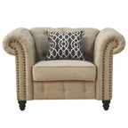 Chaises d'appoint Aurelia en lin beige Acme Furniture