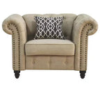 Chaises d'appoint Aurelia en lin beige Acme Furniture