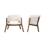 Lot de 2 chaises d'appoint Baron en tissu avec pieds évasés – Baxton Studio : Design Mid-Century, tissu bouclé