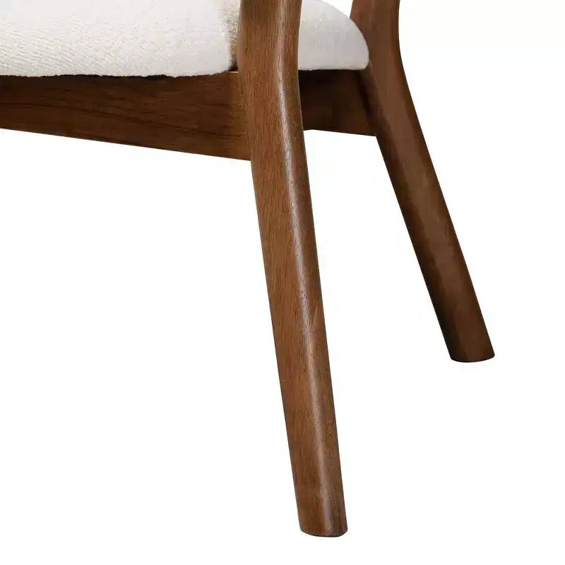 Lot de 2 chaises d'appoint Baron en tissu avec pieds évasés – Baxton Studio : Design Mid-Century, tissu bouclé