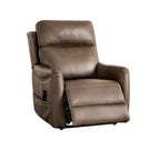MAISONS : Intérieur + Extérieur Fauteuil releveur électrique en similicuir Starbright avec chauffage zonal et extension de repose-pieds brevetée marron