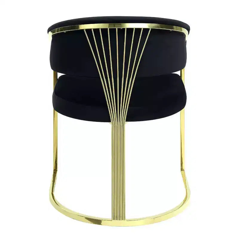 Fauteuil d'appoint Fallon 50,8 cm Velours noir/Or miroir - Acme Furniture : Aucun assemblage, cadre en acier inoxydable