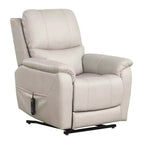 HOMES: Intérieur et Extérieur Fauteuil inclinable motorisé releveur en similicuir Moonrise avec système de têtière breveté Gris clair