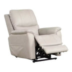 HOMES: Intérieur et Extérieur Fauteuil inclinable motorisé releveur en similicuir Moonrise avec système de têtière breveté Gris clair