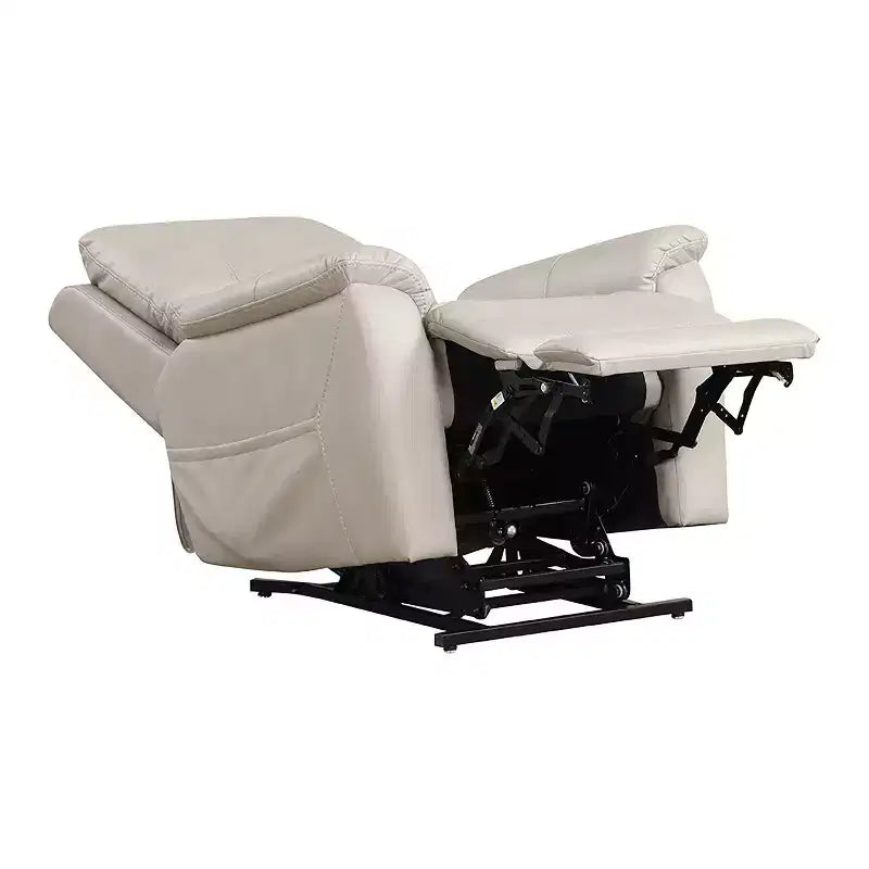 HOMES: Intérieur et Extérieur Fauteuil inclinable motorisé releveur en similicuir Moonrise avec système de têtière breveté Gris clair
