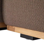 Canapé Storied Home avec méridienne beige : moderne en L, interchangeable, garniture en bois, marron champignon