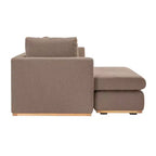 Canapé Storied Home avec méridienne beige : moderne en L, interchangeable, garniture en bois, marron champignon