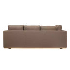 Canapé Storied Home avec méridienne beige : moderne en L, interchangeable, garniture en bois, marron champignon