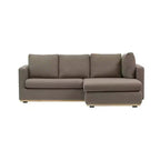 Canapé Storied Home avec méridienne beige : moderne en L, interchangeable, garniture en bois, marron champignon