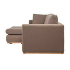 Canapé Storied Home avec méridienne beige : moderne en L, interchangeable, garniture en bois, marron champignon