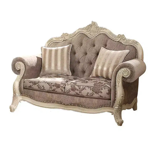 Acme Furniture 71" Ragenardus Sofa Gray Fabric/Antique White