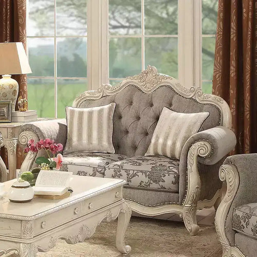 Canapé Ragenardus 71 po en tissu gris/blanc antique Acme Furniture