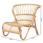 bali & pari Alaya Fauteuil d'appoint en rotin: Fabriqué à la main, Meuble d'intérieur, Sans repose-pieds