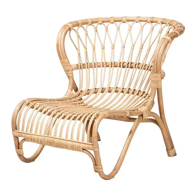 bali & pari Alaya Fauteuil d'appoint en rotin: Fabriqué à la main, Meuble d'intérieur, Sans repose-pieds