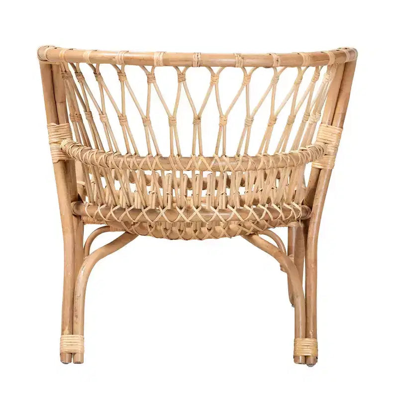 bali & pari Alaya Fauteuil d'appoint en rotin: Fabriqué à la main, Meuble d'intérieur, Sans repose-pieds