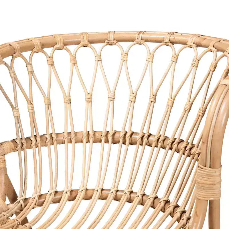 bali & pari Alaya Fauteuil d'appoint en rotin: Fabriqué à la main, Meuble d'intérieur, Sans repose-pieds