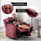 COMHOMA Fauteuil inclinable électrique avec massage et LED, en cuir PU, rouge