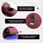 COMHOMA Fauteuil inclinable électrique avec massage et LED, en cuir PU, rouge