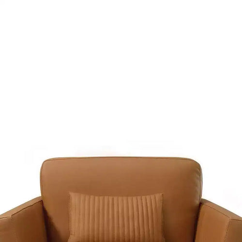 Fauteuil d'appoint Tussio 40" cuir marron havane - Acme Furniture : fabrication italienne, coussins traversins, pieds en métal, aucun assemblage requis