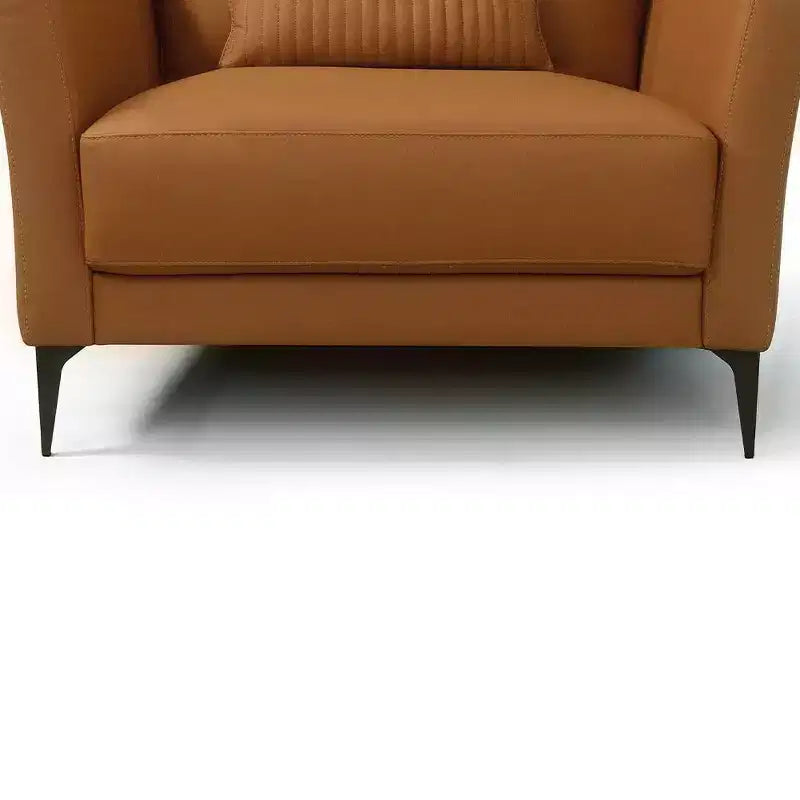 Fauteuil d'appoint Tussio 40" cuir marron havane - Acme Furniture : fabrication italienne, coussins traversins, pieds en métal, aucun assemblage requis