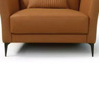 Fauteuil d'appoint Tussio 40" cuir marron havane - Acme Furniture : fabrication italienne, coussins traversins, pieds en métal, aucun assemblage requis