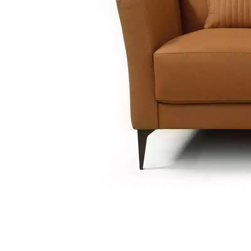 Fauteuil d'appoint Tussio 40" cuir marron havane - Acme Furniture : fabrication italienne, coussins traversins, pieds en métal, aucun assemblage requis