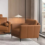 Fauteuil d'appoint Tussio 40" cuir marron havane - Acme Furniture : fabrication italienne, coussins traversins, pieds en métal, aucun assemblage requis
