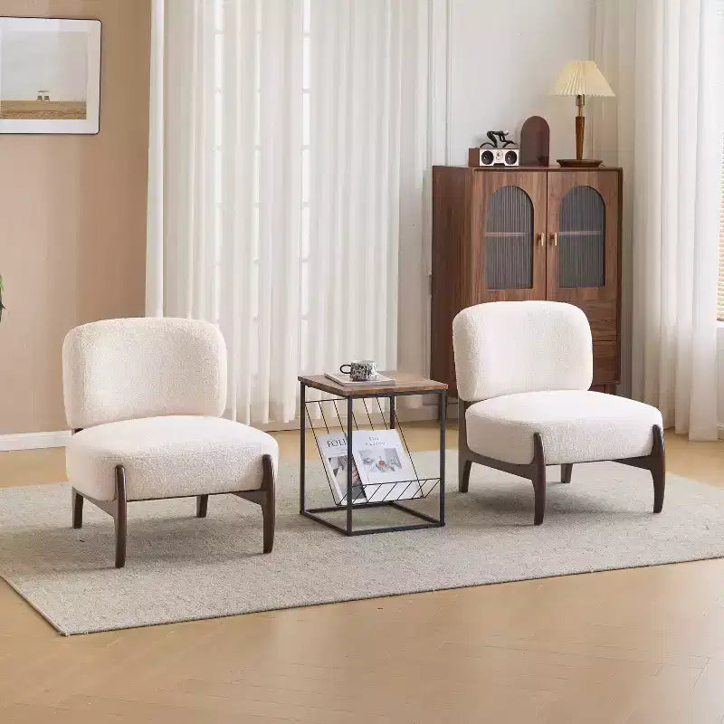 Christopher Knight Home Lot de 2 Chaises d'Appoint Modernes Landon en Bois d'Hévéa Rembourrées Bouclette