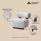 Fauteuil d'appoint moderne Manhattan Comfort Bartow en tissu tissé, couleur ivoire/noir