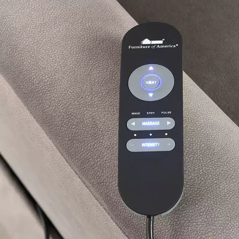 MAISON : Fauteuil inclinable et releveur électrique en flanelle Nightfall avec chauffage et massage Gris