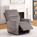 MAISON : Fauteuil inclinable et releveur électrique en flanelle Nightfall avec chauffage et massage Gris