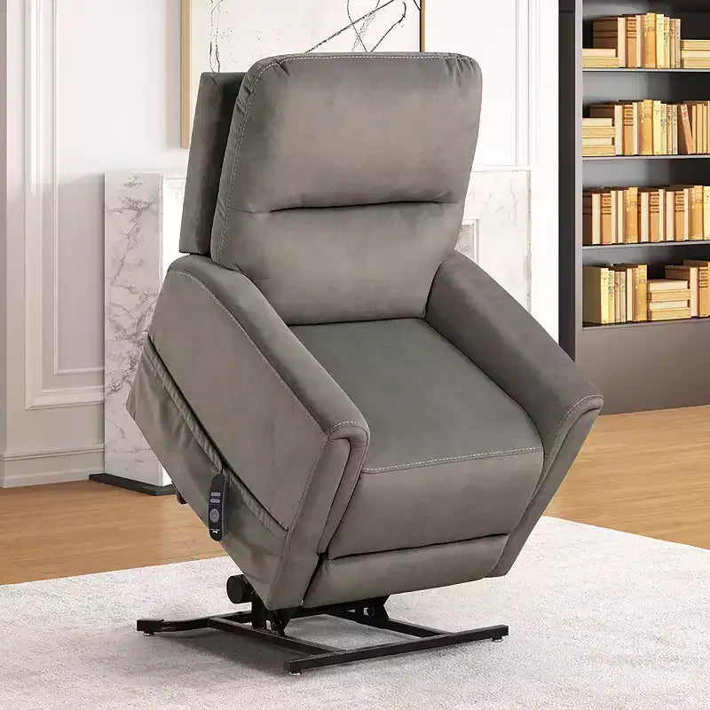 MAISON : Fauteuil inclinable et releveur électrique en flanelle Nightfall avec chauffage et massage Gris