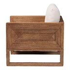 Fauteuil bali & pari Helina en herbe de mer et bois d'acacia, marron clair blanchi