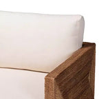 Fauteuil bali & pari Helina en herbe de mer et bois d'acacia, marron clair blanchi