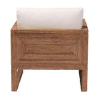 Fauteuil bali & pari Helina en herbe de mer et bois d'acacia, marron clair blanchi