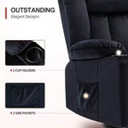 Fauteuil inclinable de massage électrique COMHOMA, chauffant, à bascule, pivotant à 360°, noir