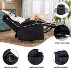 Fauteuil inclinable de massage électrique COMHOMA, chauffant, à bascule, pivotant à 360°, noir