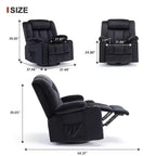 Fauteuil inclinable de massage électrique COMHOMA, chauffant, à bascule, pivotant à 360°, noir