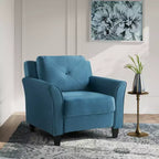 Lifestyle Solutions Fauteuil Harper en Velours Bleu