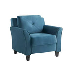 Lifestyle Solutions Fauteuil Harper en Velours Bleu