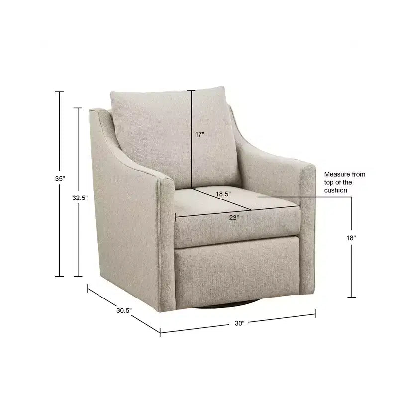 Fauteuil pivotant Martha Stewart Christian, naturel