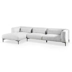 HOMES: Inside + Out Plumeria L Shaped Sectional Left Chaise with Feather Blend Cushions Light Gray