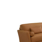 Canapé Tussio 84 po en cuir havane – Acme Furniture : Fabrication italienne, Coussins traversins, Pieds en métal, Cadre en bois