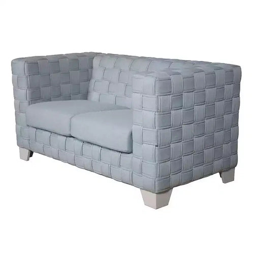 Acme Furniture 63" Saree Sofa Light Teal Chenille/White Finish